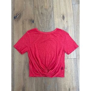 T2love Red Twist Knot Crop Top